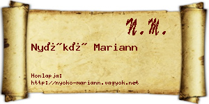 Nyókó Mariann névjegykártya